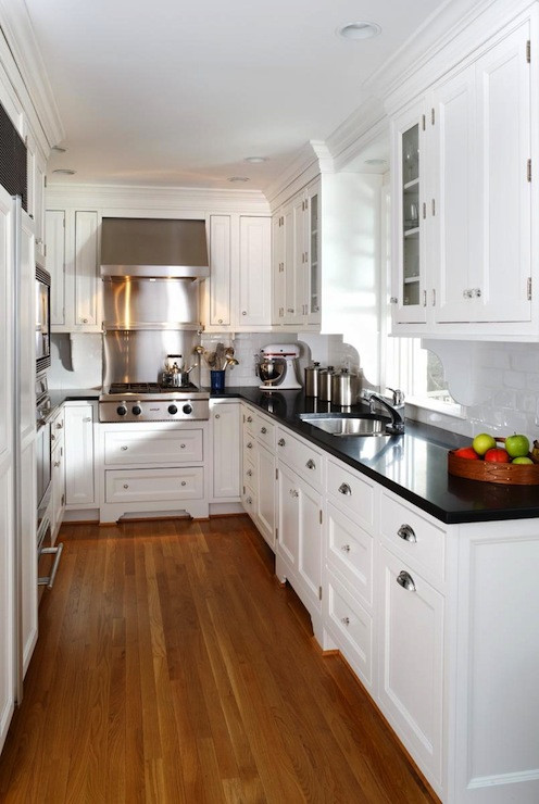 Black Kitchen Countertops
 White Kitchen Cabinets with Black Countertops