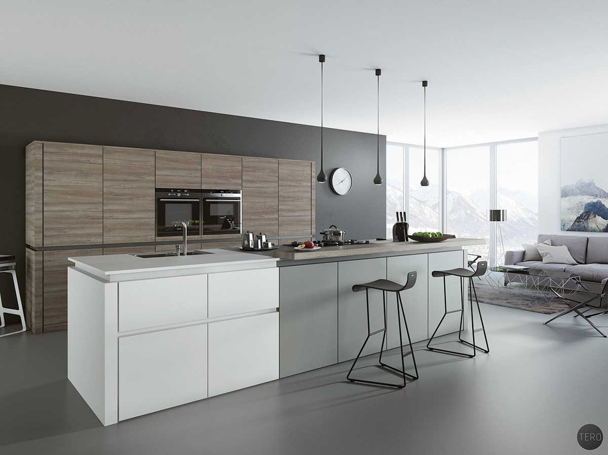 Black White And Grey Kitchen
 Black White & Wood Kitchens Ideas & Inspiration