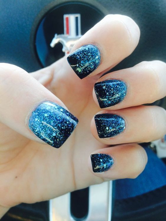 Blue And Black Nail Designs
 Black and blue nail designs on Stylevore