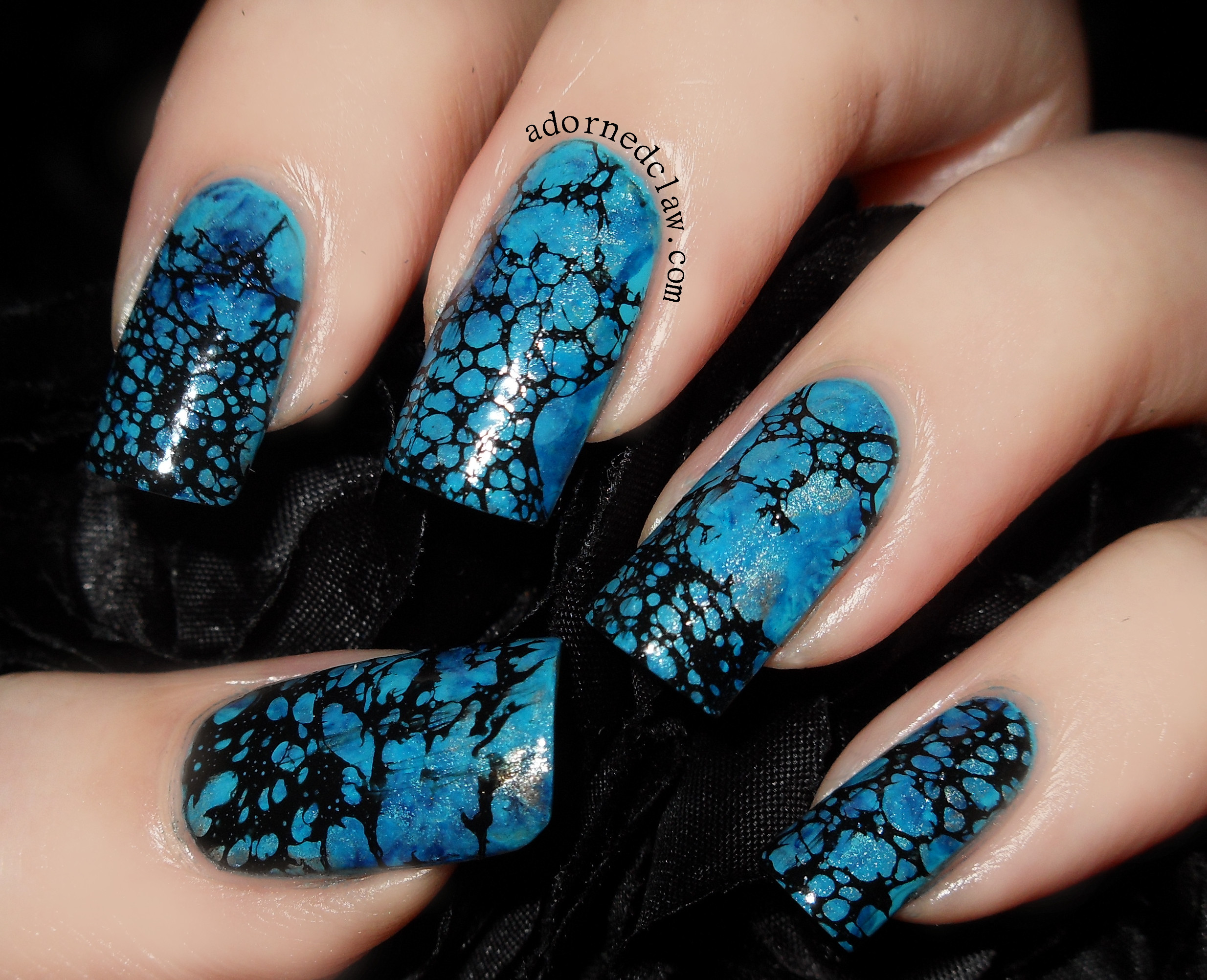 Blue And Black Nail Designs
 31DC2014 Day 5 Blue