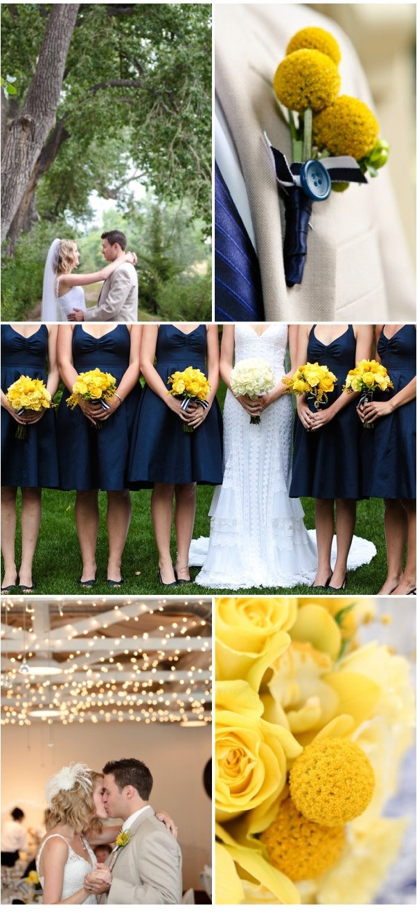 Blue And Yellow Wedding Colors
 Navy Blue and Yellow wedding color scheme
