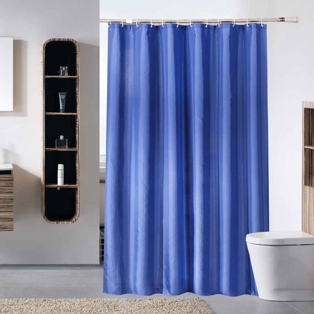 Blue Bathroom Shower Curtains
 Navy blue Polyester Shower Curtain cameo Solid Bath