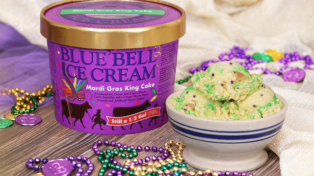 Blue Bell Birthday Cake Ice Cream
 Blue Bell releases Mardi Gras King Cake ice cream in all