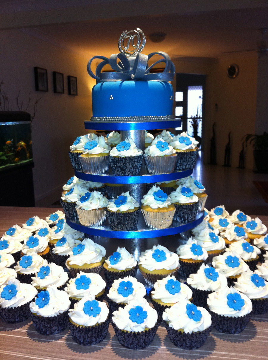 Blue Birthday Cakes
 Blue & Silver Birthday Cake By Simplycakes