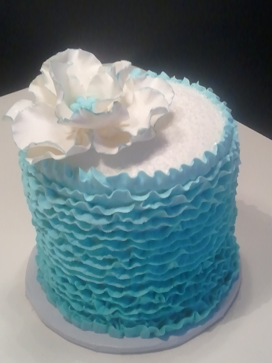 Blue Birthday Cakes
 Blue Buttercream Ruffled Birthday Cake CakeCentral