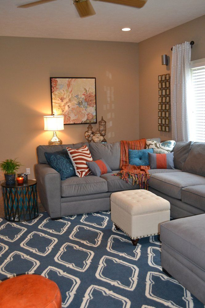Blue Gray Living Room Ideas
 20 Living Room Designs with Brown Blue and Orange Accents