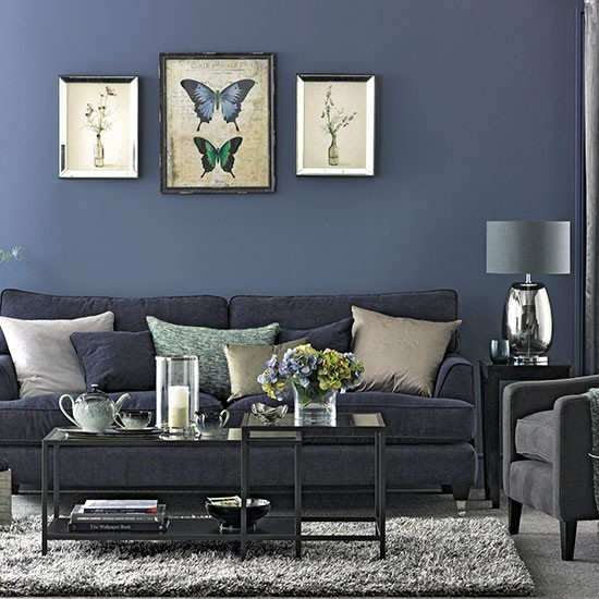 Blue Gray Living Room Ideas
 Denim blue and grey living room