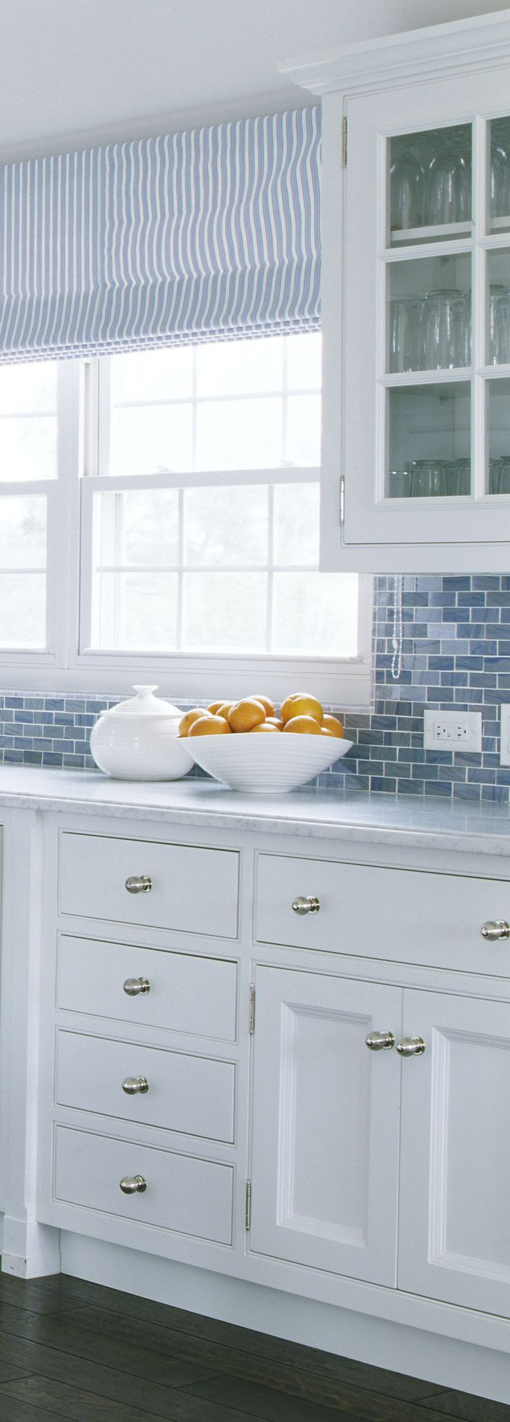 Blue Kitchen Tile Backsplash
 Coastal Kitchen Hardware Check