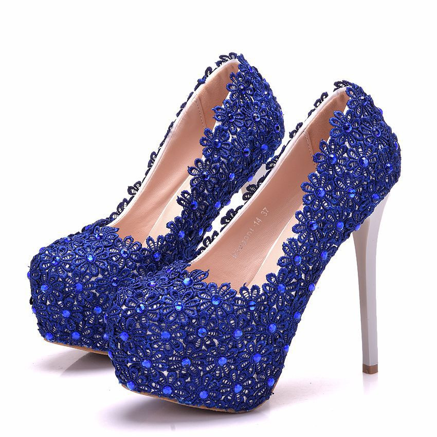 Blue Lace Wedding Shoes
 Female Wedding Shoes Blue Lace Wedding Shoes Women High