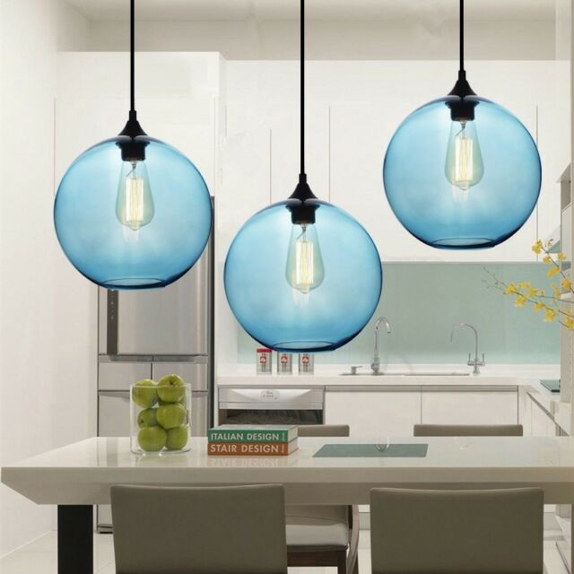 Blue Pendant Lights Kitchen
 Kitchen Pendant Lighting Blue Glass Pendant Light Bar Lamp