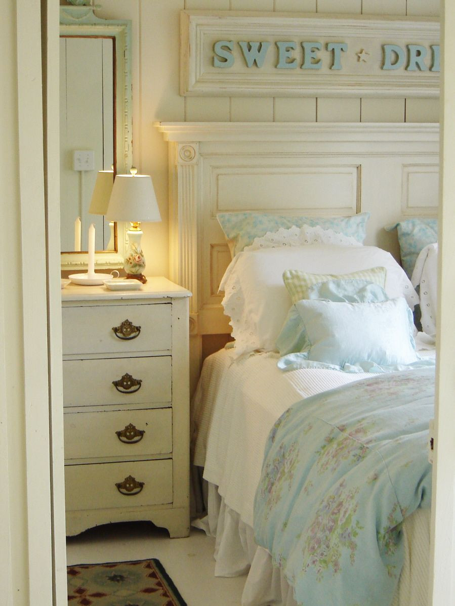 Blue Shabby Chic Bedroom
 Beautiful blue cottage bedroom