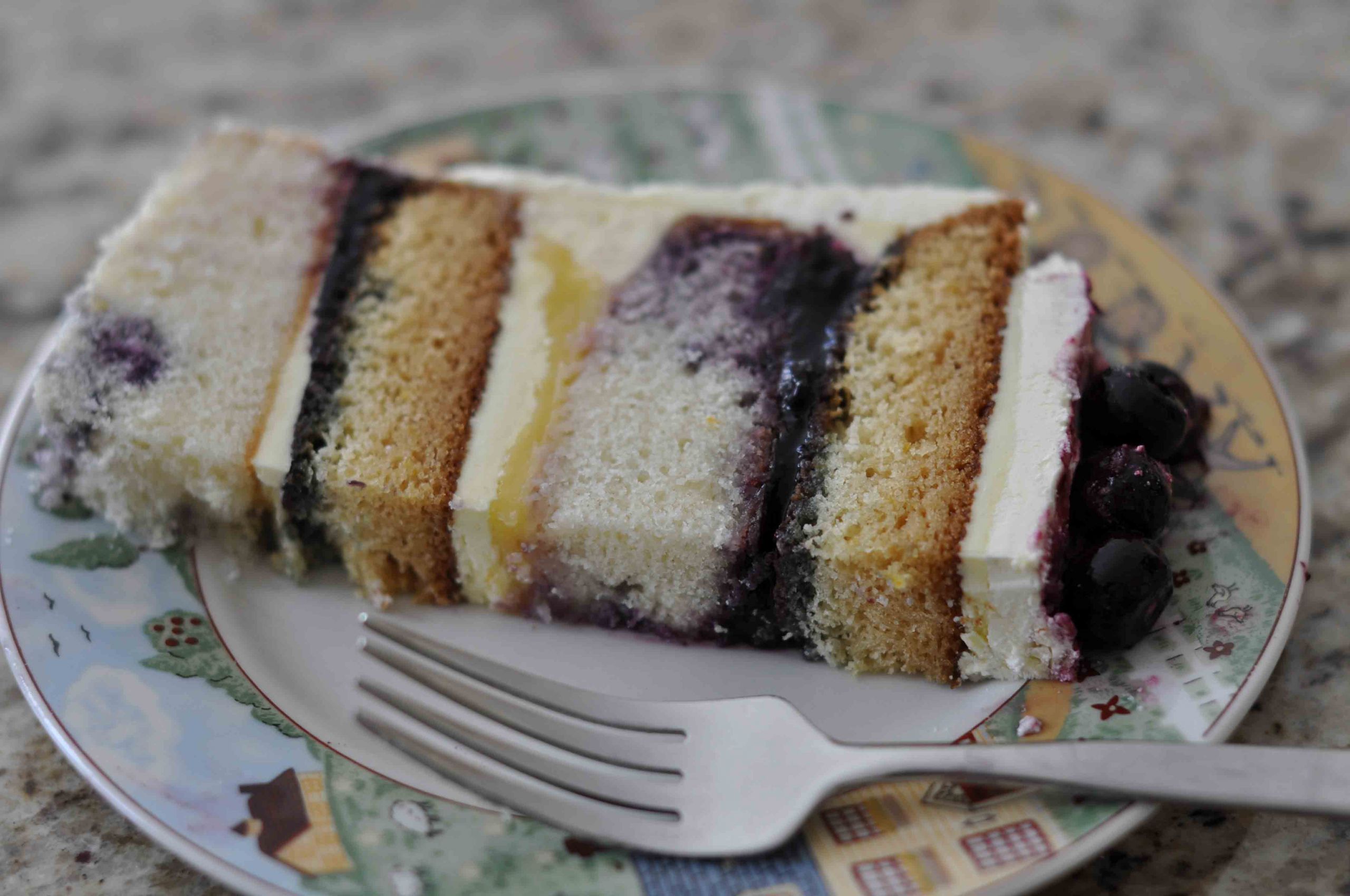 Blueberry Birthday Cake
 Lemon & Blueberry Birthday Cake
