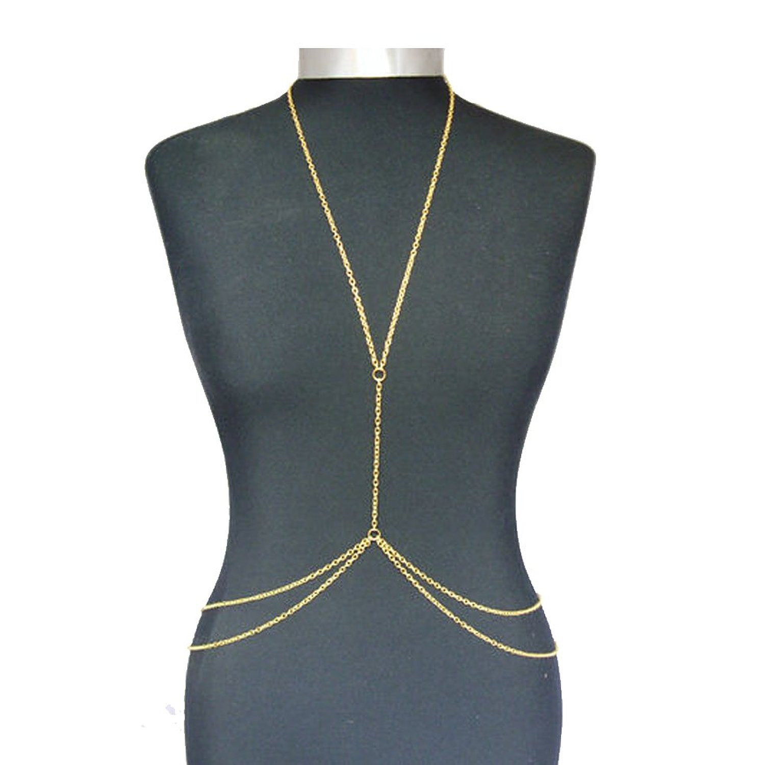 Body Chain Necklace
 Amazon Popular Harness Women Bikini Gold Link Beach