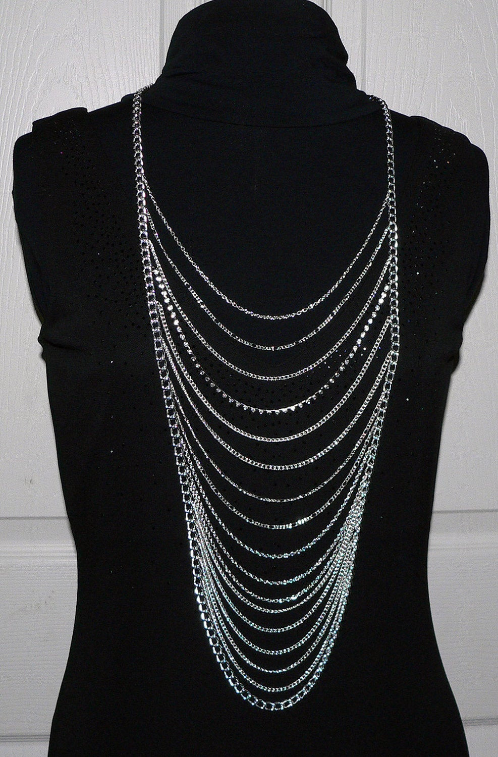 Body Chain Necklace
 Ladder Body Chain Necklace Silver Harness by