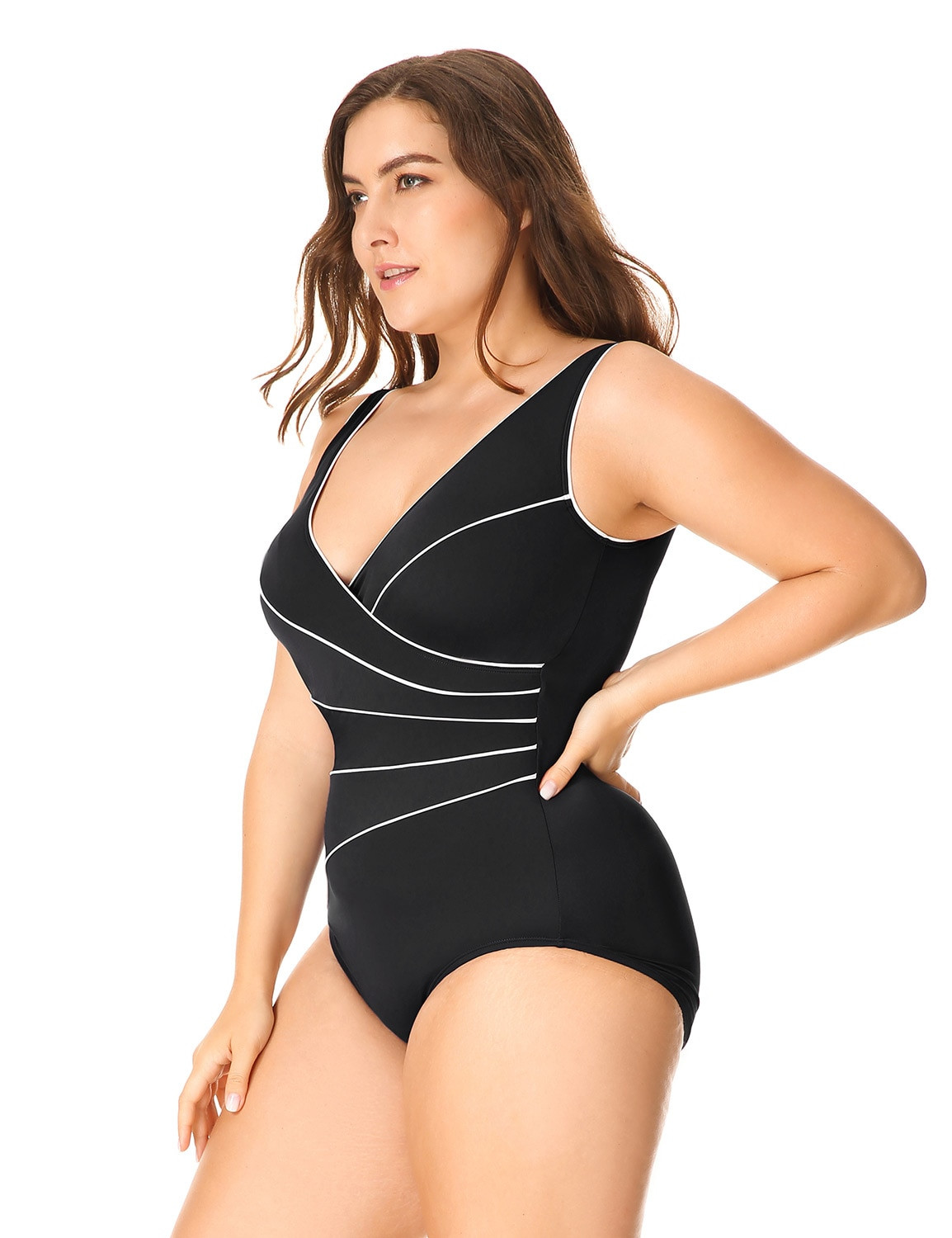 Body Jewelry Bathing Suit
 Delimira Women s Slimming e Piece Piped Plus Size