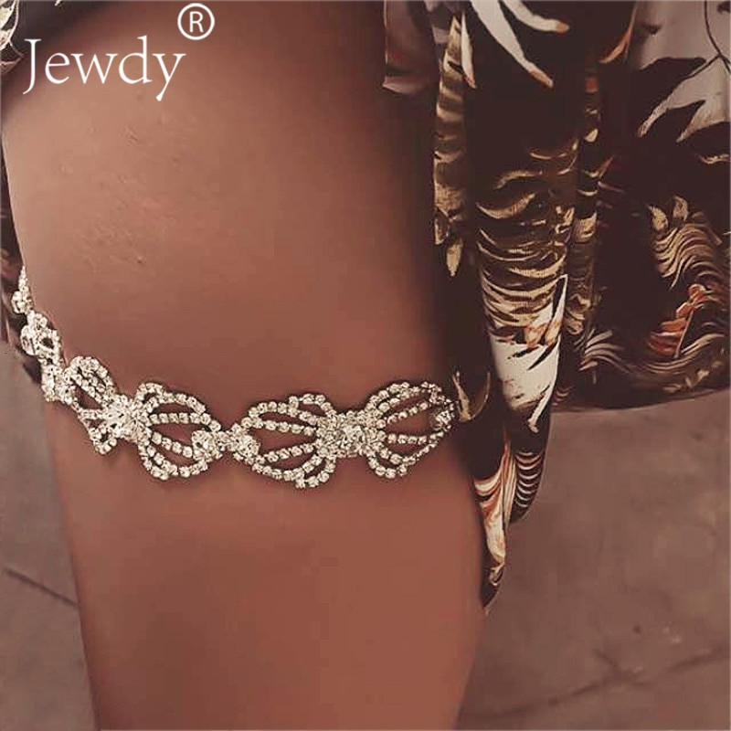 Body Jewelry Beach
 2018 Fashion Luxury y Flower Rhinestone Thigh Leg Body