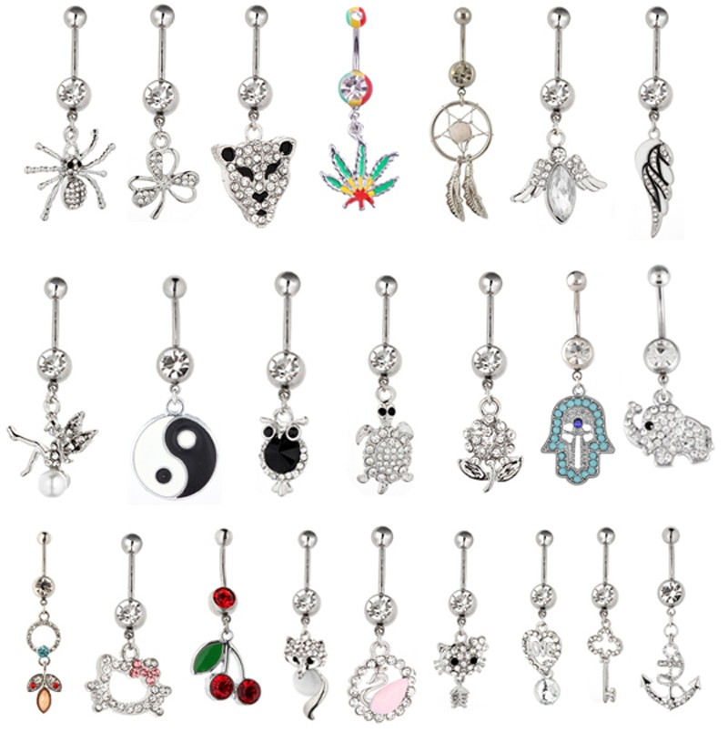 Body Jewelry Design
 15ps lot Gem mixed different design Belly Button Rings
