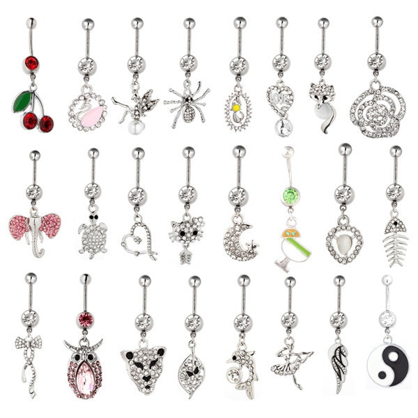 Body Jewelry Design
 6ps lot mixed different design Belly Button Rings 316L