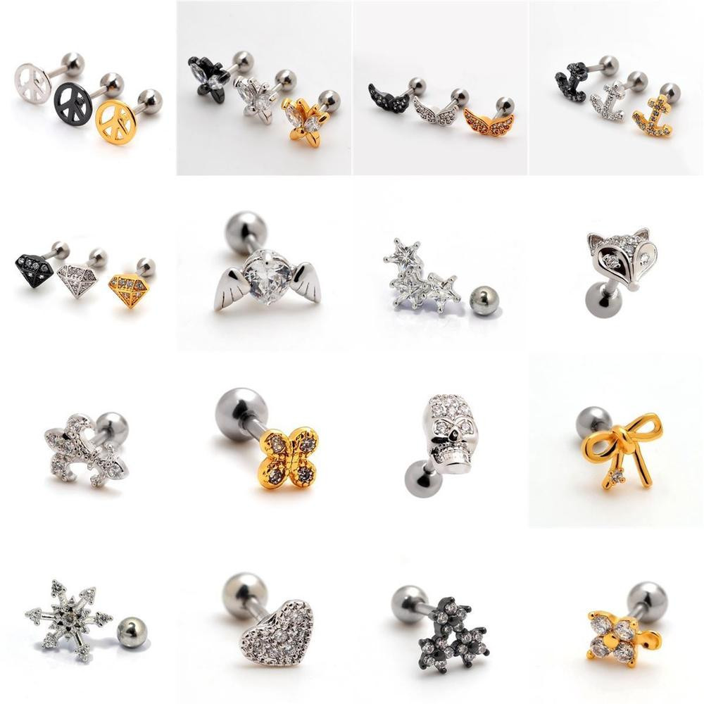 Body Jewelry Earrings
 Small Helix Ear Crystal Cartilage Body Piercing Jewellery