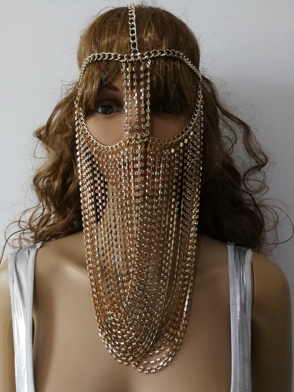 Body Jewelry Face
 NEW STYLE H769 Women Rock Harness Gold Rhinestone Chains