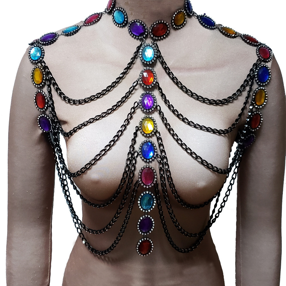 Body Jewelry Rave
 US$ 70 y Summer y Women Colorful Jewelry Rave Top