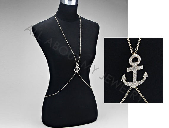 Body Jewelry Rihanna
 Body Chain Necklace Harness Rihanna Bikini by