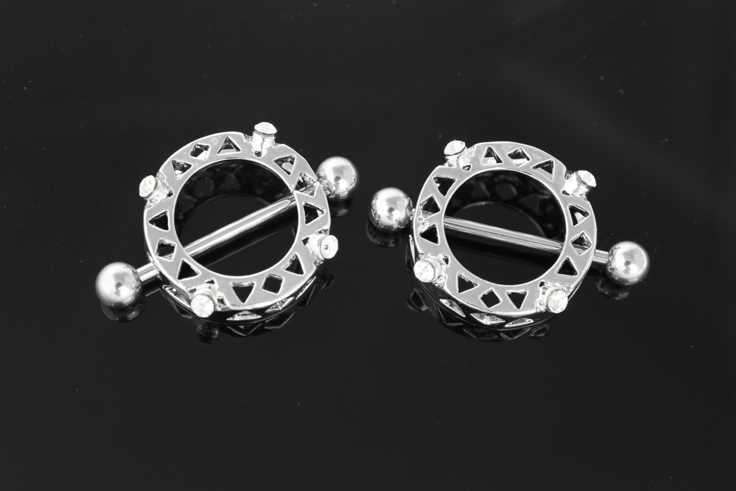 Body Jewelry Silver
 Crystal Nipple Shield Silver Body Jewelry Piercings by