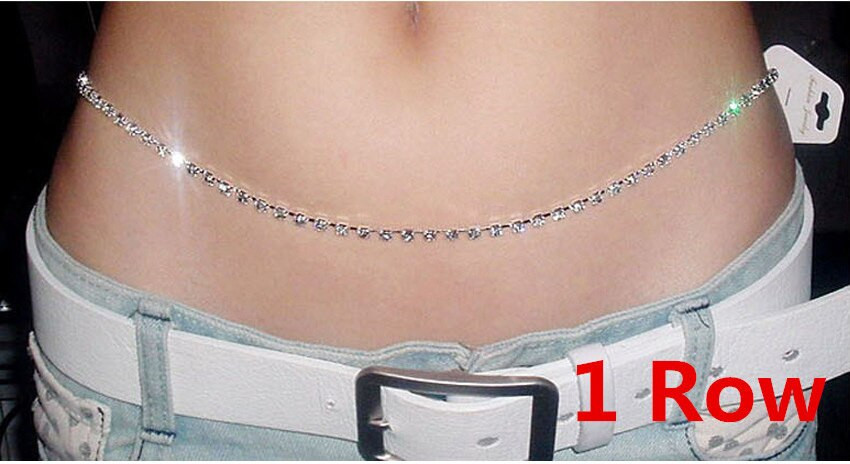 Body Jewelry Silver
 Hot Sale y Women s Crystal Belly Waist Chain Body