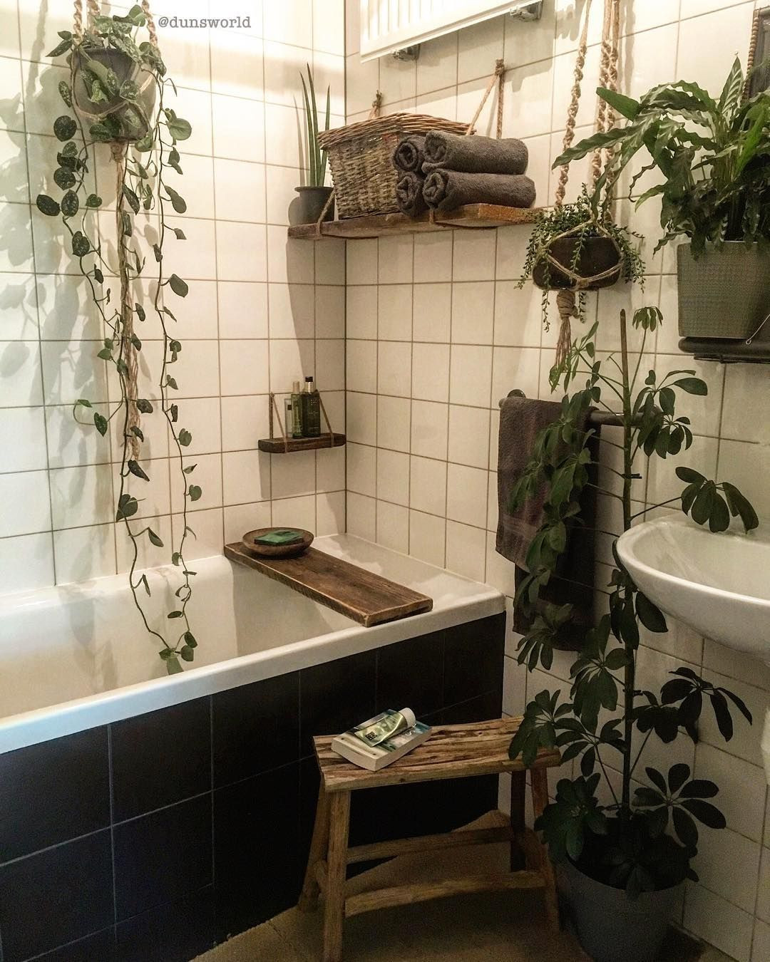 Bohemian Bathroom Decor
 b w plants