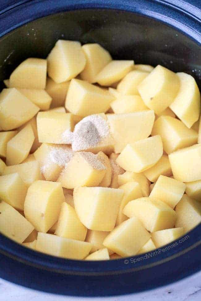 Boiling Potatoes For Mashed Potatoes
 No Boil Slow Cooker Mashed Potatoes Spend With Pennies