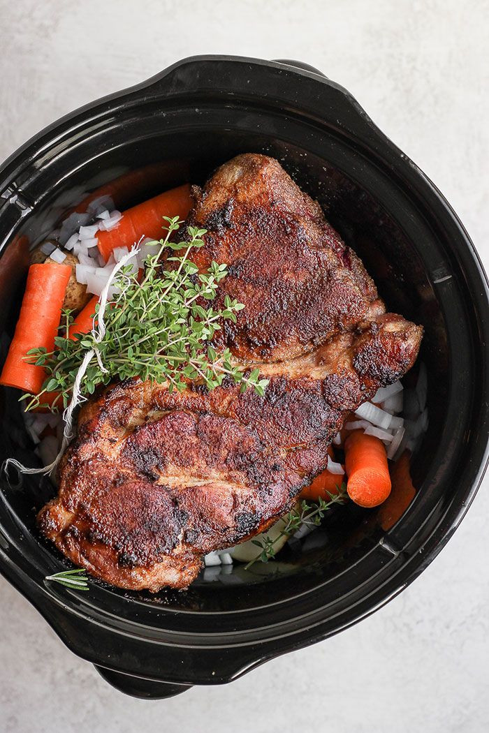 Bone In Pork Shoulder Slow Cooker
 This slow cooker pork roast is fall off the bone delicious