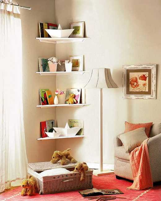 Bookcases For Kids Room
 Simple DIY Corner Book Shelves Adding Storage Spaces to