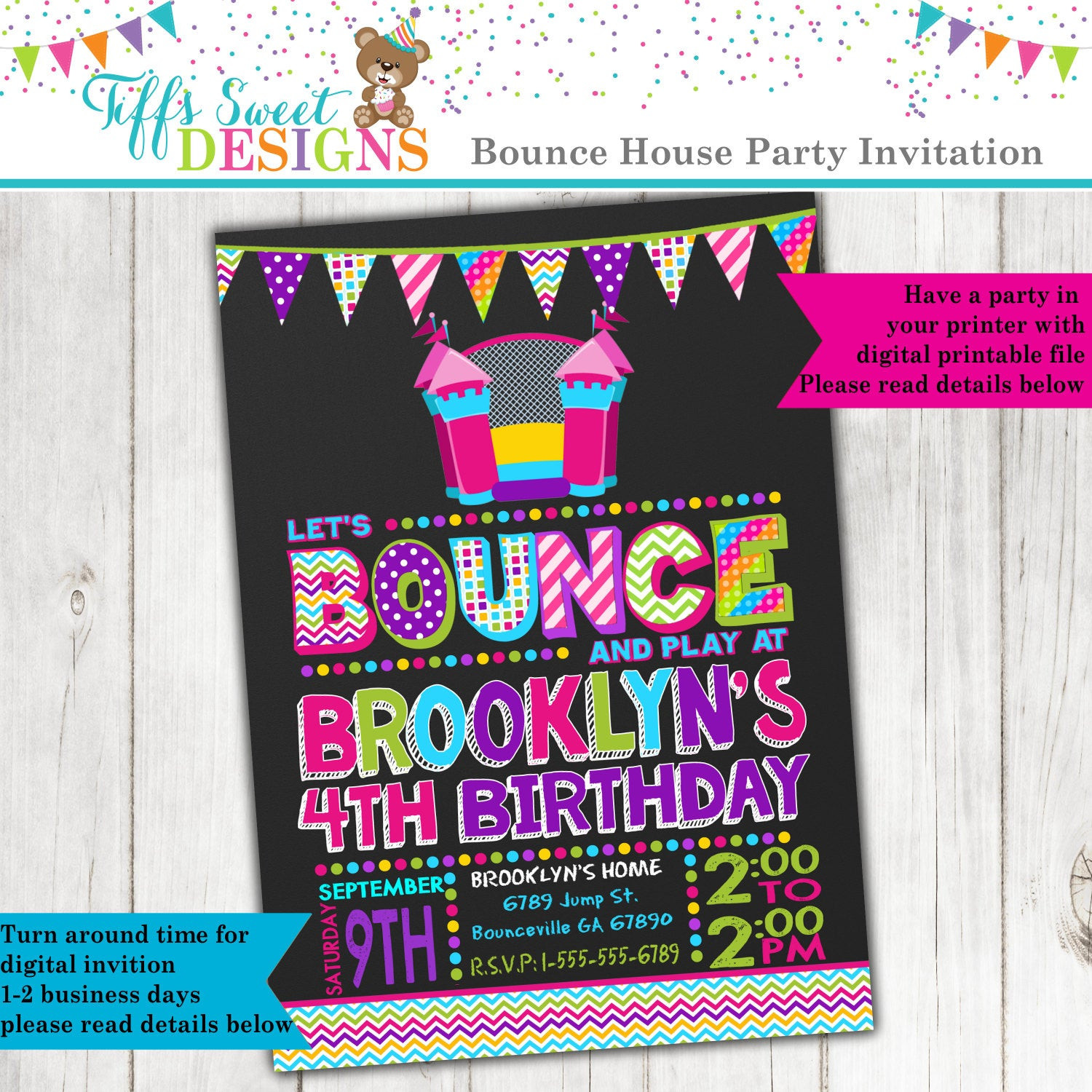 Bounce House Birthday Party Invitations
 Bounce House Birthday Party Bounce House Invitation Jump