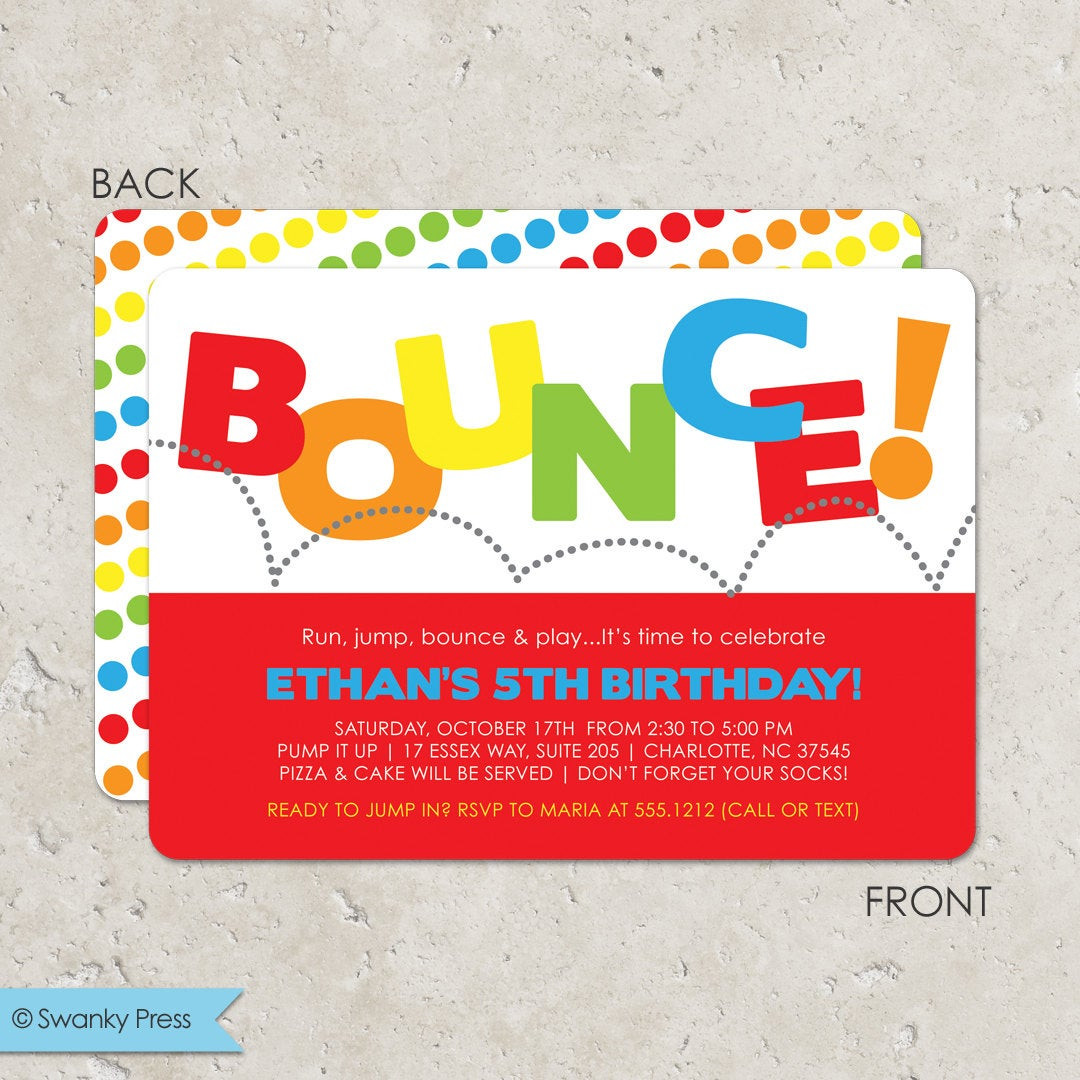 Bounce House Birthday Party Invitations
 Bounce House Birthday Party Invitation Pump It Up Party