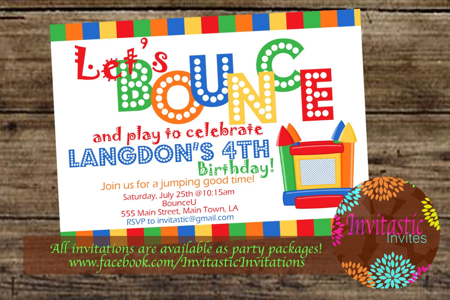 Bounce House Birthday Party Invitations
 Bounce House Birthday Invitation Bounce House Invite Jump