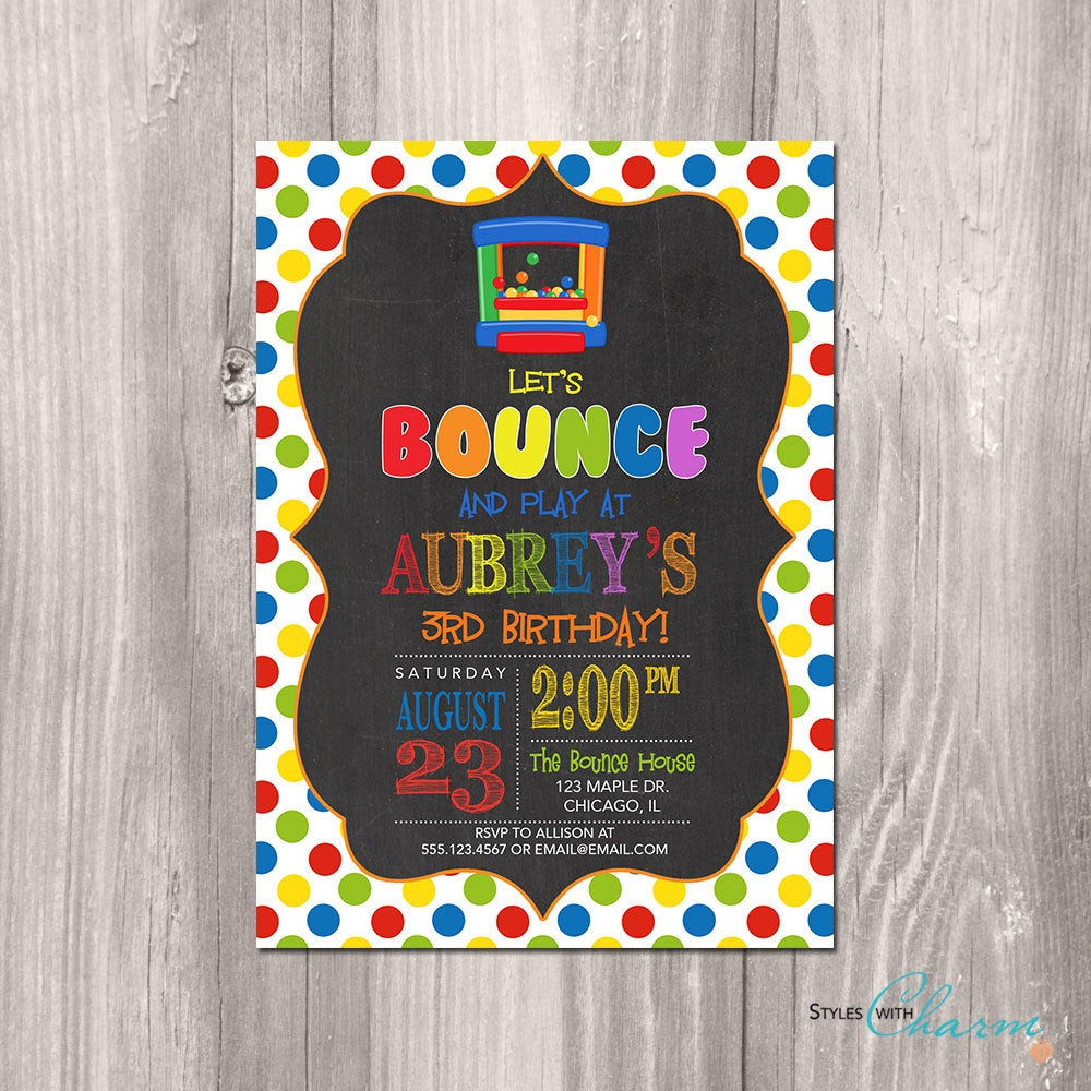 Bounce House Birthday Party Invitations
 Bounce House Birthday Invitation Bounce Party Invitation