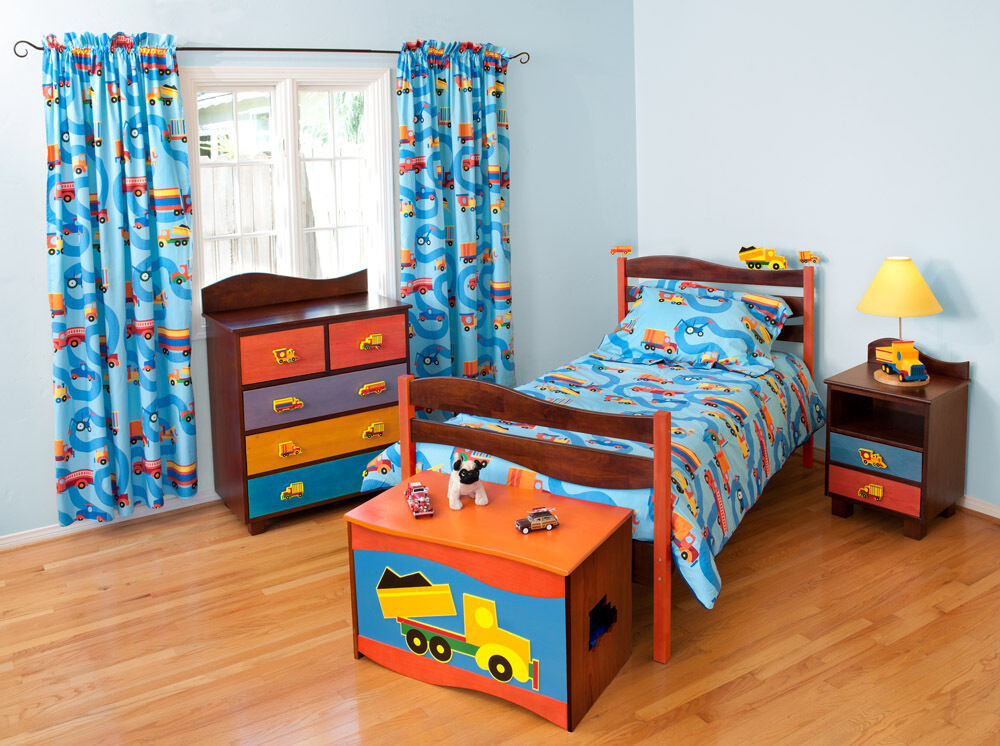 Boy Bedroom Furniture
 5 Piece Boys Like Trucks Bedroom Set Chocolate Finish