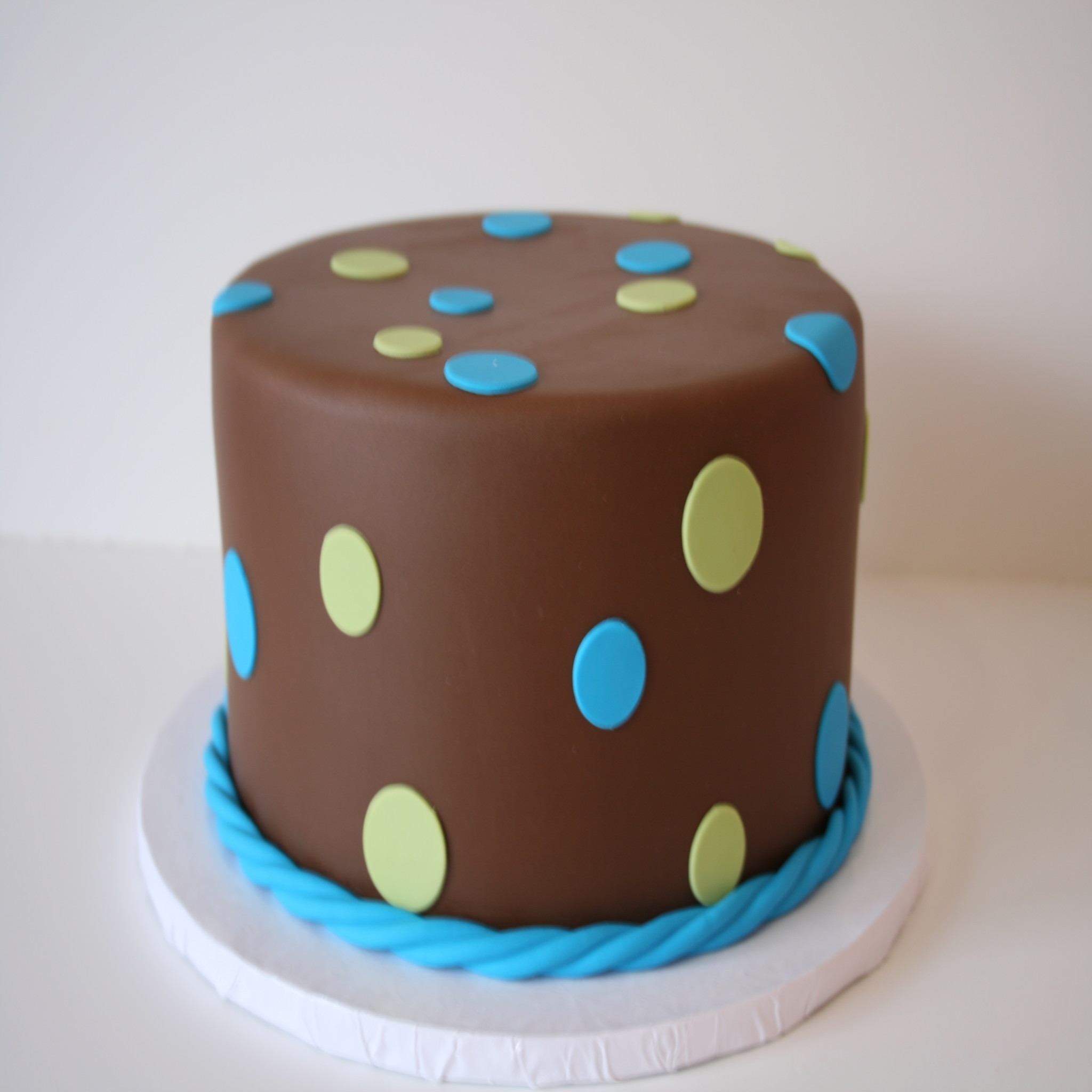 Boy Birthday Cakes
 Mod Cakery Boy Birthday Cakes NJ Brown Dots Cake