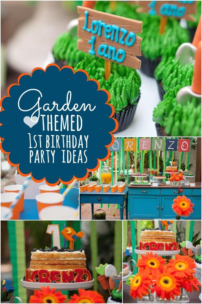 Boy Birthday Party Themes
 A Garden Themed Boy s First Birthday Party Spaceships