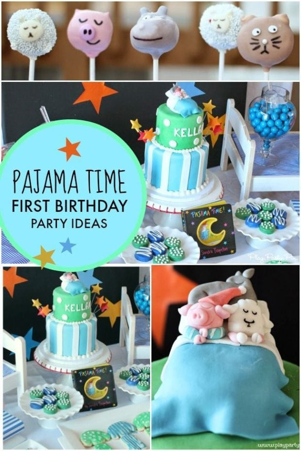 Boy First Birthday Party Ideas
 A Pajama Time Boy s 1st Birthday Party