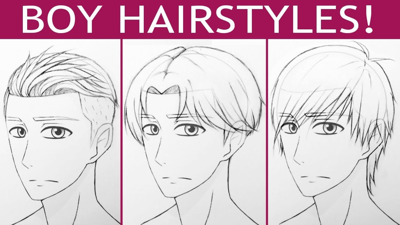 Boy Hairstyles Drawing
 How to Draw 3 Manga Boy Hairstyles