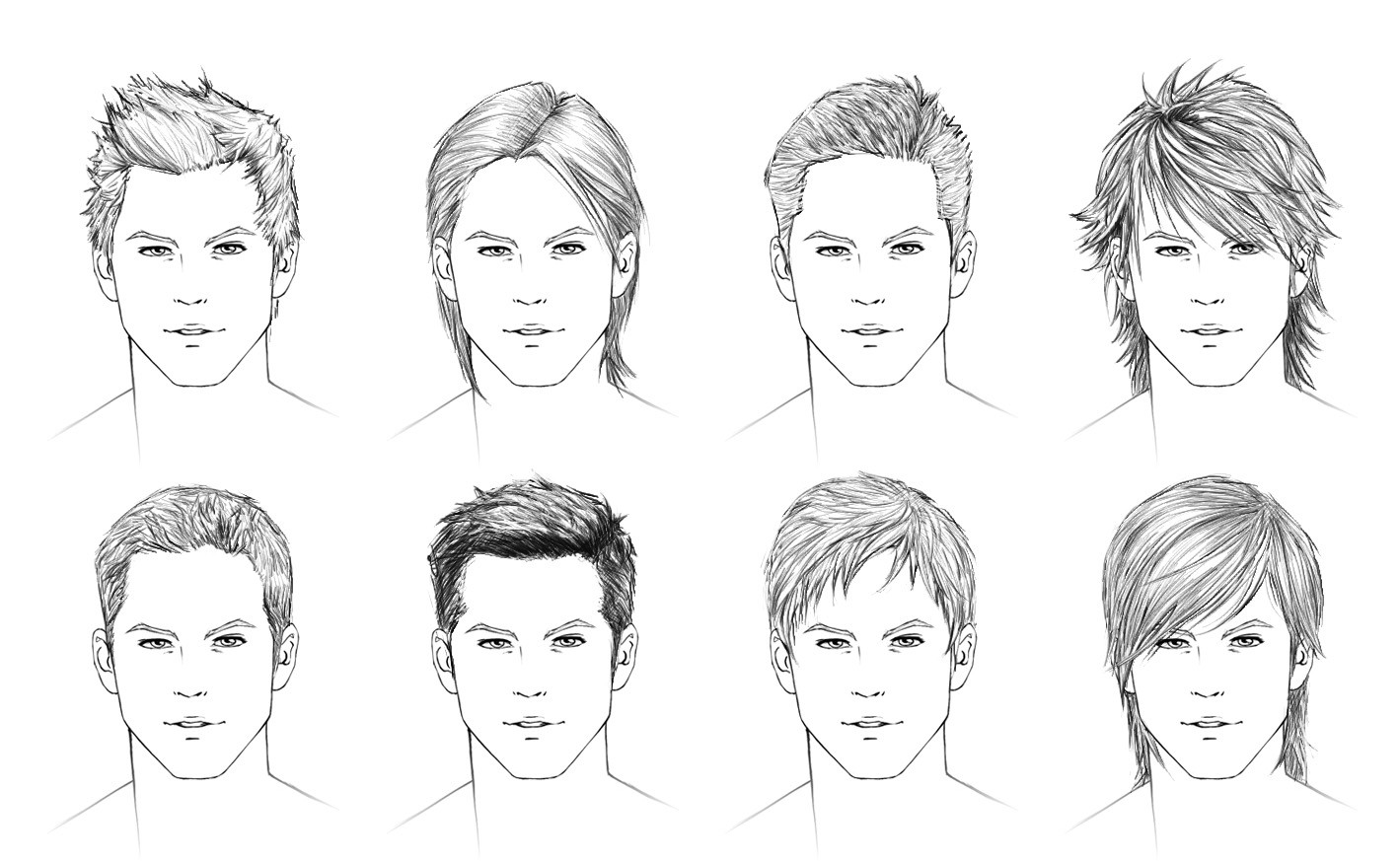 Boy Hairstyles Drawing
 How to draw hair male