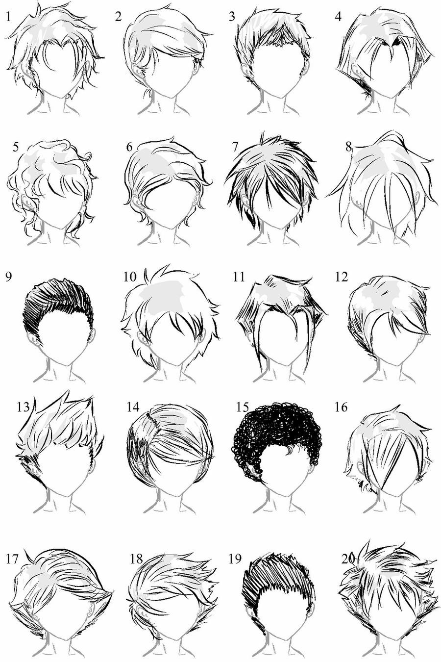 Boy Hairstyles Drawing
 20 More Male Hairstyles by LazyCatSleepsDaily on DeviantArt
