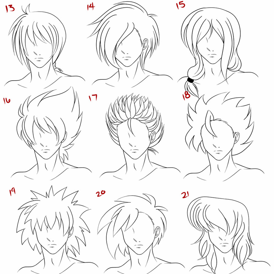Boy Hairstyles Drawing
 Anime Male Hair Style 3 by RuuRuu Chan on DeviantArt