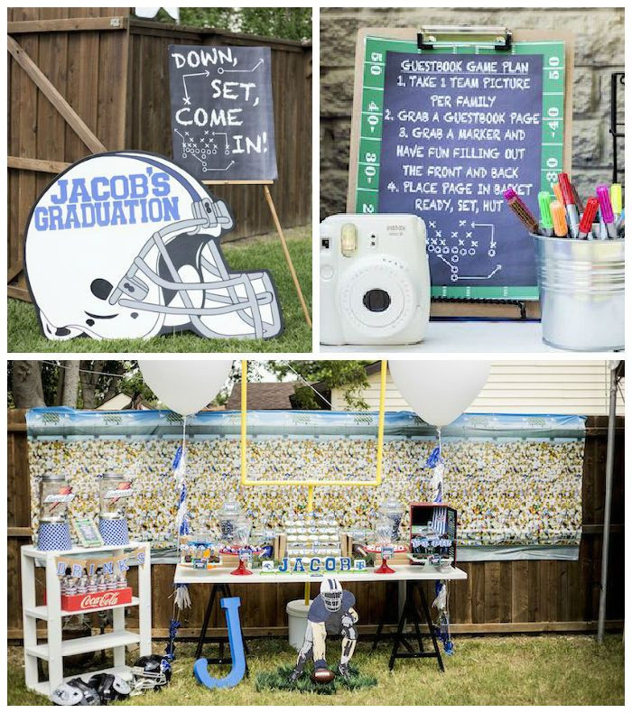 Boy High School Graduation Party Ideas
 Football Graduation Party via Kara s Party Ideas