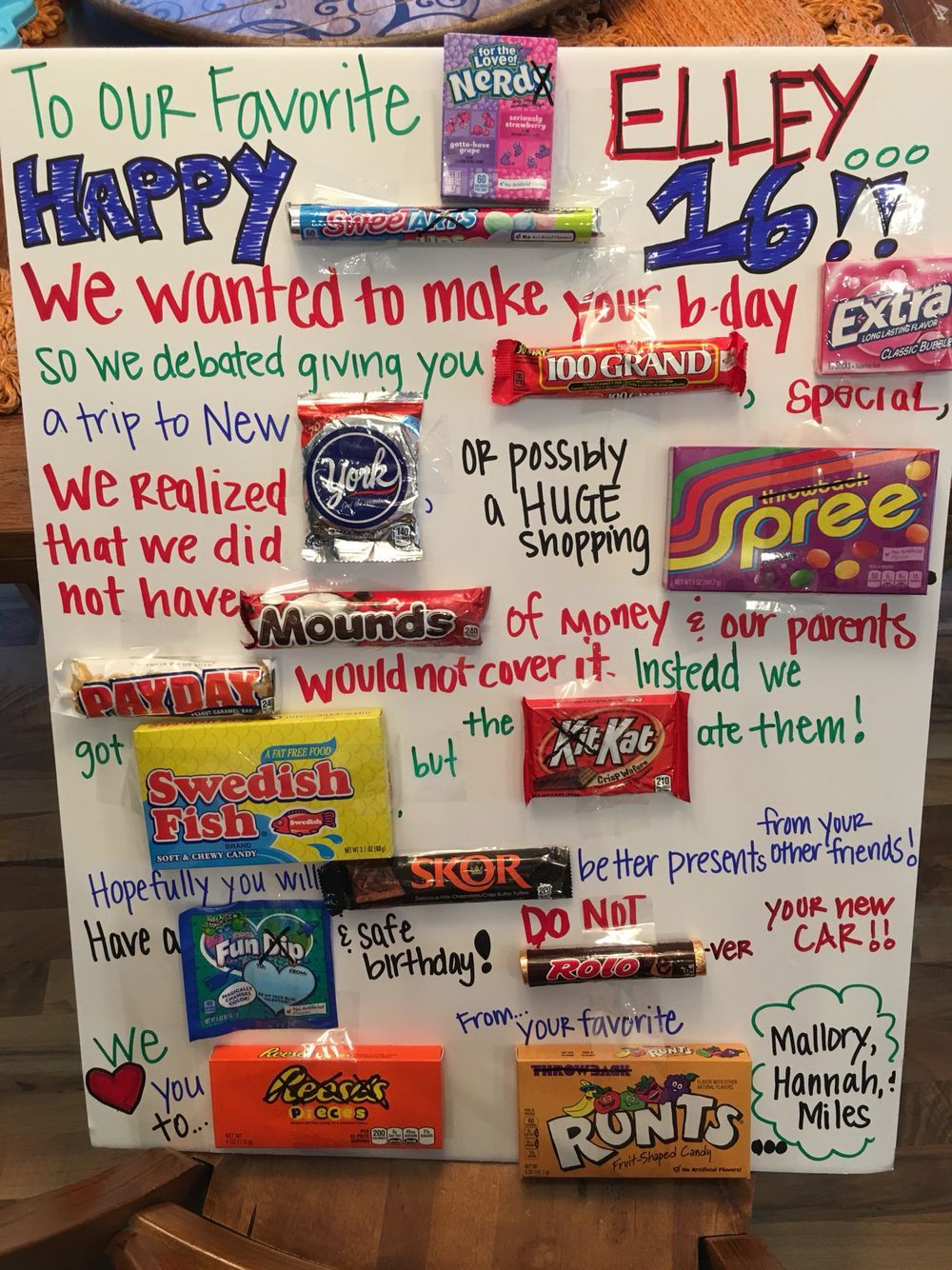 Boyfriend 16Th Birthday Gift Ideas
 "Sweet 16" Candy Poster