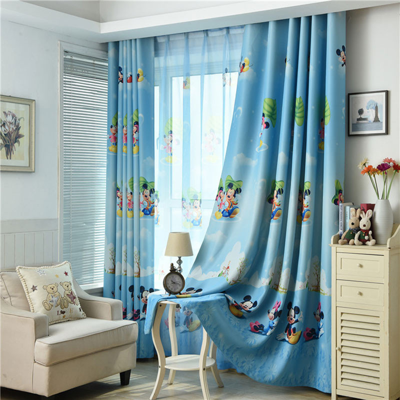 Boys Bedroom Curtains
 New blue Mickey Mouse print children s curtains boys