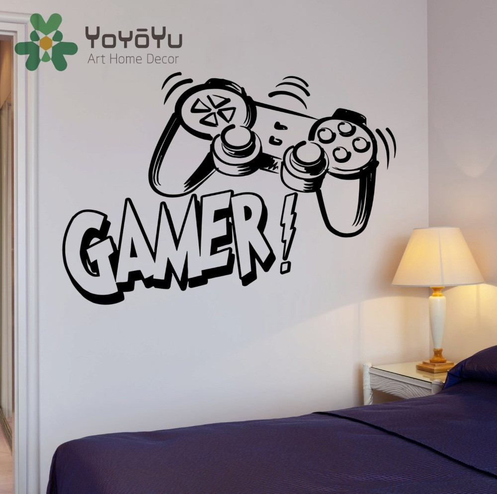 Boys Bedroom Wall Art
 Wall Decal Video Games BoysGamer Gaming Joysticks Home