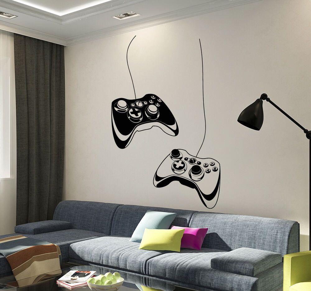 Boys Bedroom Wall Art
 Vinyl Wall Decal Joystick Video Game Play Room Gaming Boys