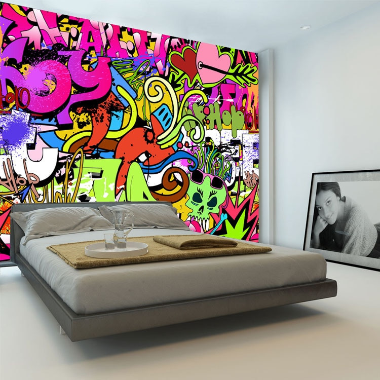 Boys Bedroom Wall Art
 Graffiti Boys Urban Art Wallpaper 3D photo wallpaper